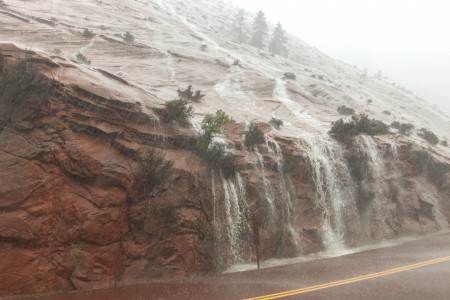 Sudden Rain Squall Closes Zion NP
